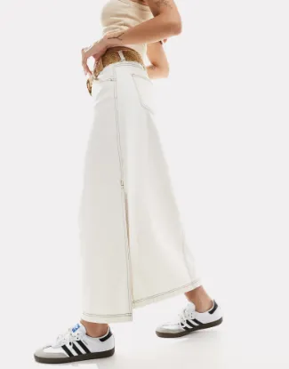 Picture of Denim maxi skirt - off white